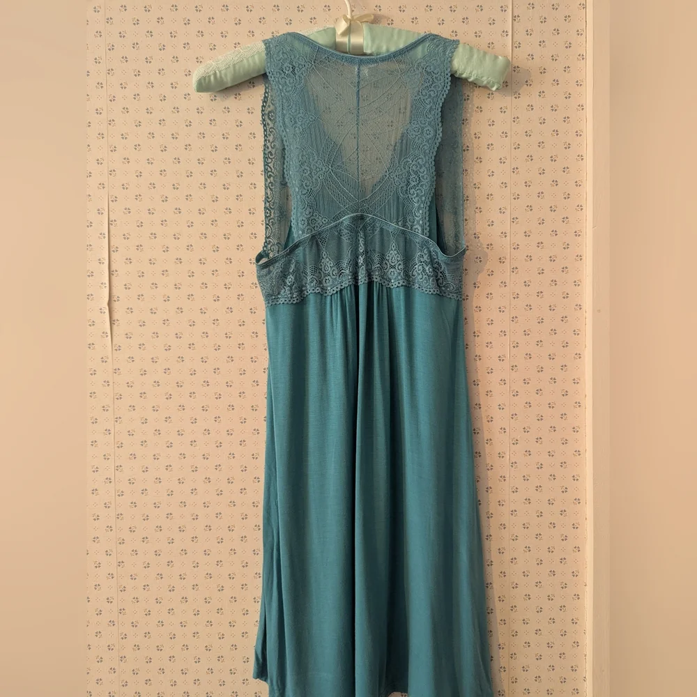 fleur t Lace Nightgown Slip Dress Aqua Baby Doll Turquoise Date Night In M Sexy